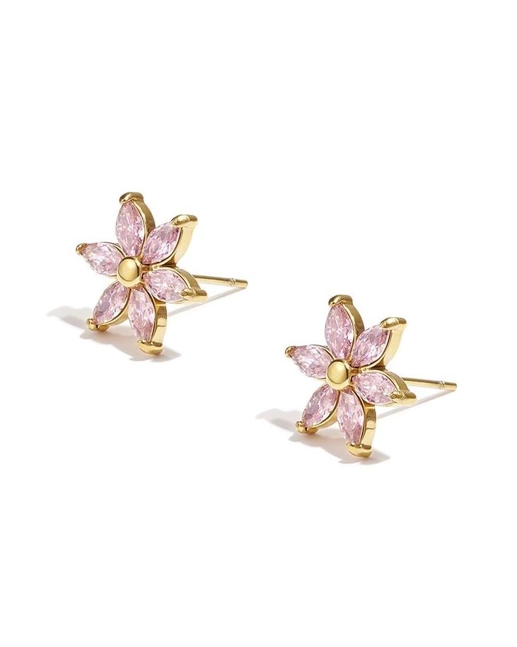 ΣΚΟΥΛΑΡΙΚΙΑ FLOWER STUDS ΑΠΟ ΑΝΟΞΕΙΔΩΤΟ ΑΤΣΑΛΙ