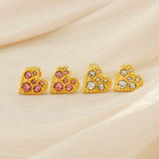 ΣΚΟΥΑΡΙΚΙΑ HEART STUDS ΑΠΟ ΑΝΟΞΕΙΔΩΤΟ ΑΤΣΑΛΙ
