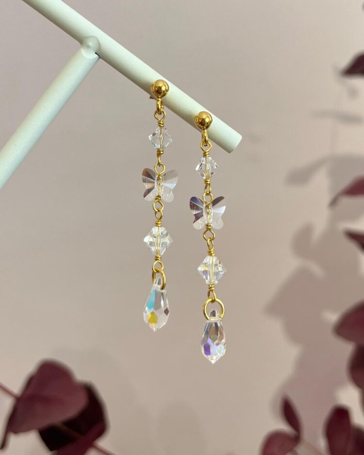 ΣΚΟΥΛΑΡΙΚΙΑ CRYSTAL FAIRY ΜΕ ΚΡΥΣΤΑΛΛΑ ΑΠΟ ΑΣΗΜΙ 925