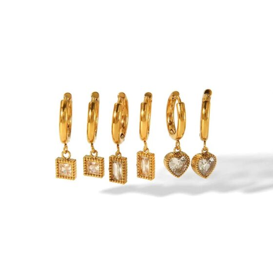 ΣΚΟΥΛΑΡΙΚΙΑ MINI HOOPS ΜΕ MINI CHARMS ΑΠΟ ΑΝΟΞΕΙΔΩΤΟ ΑΤΣΑΛΙ