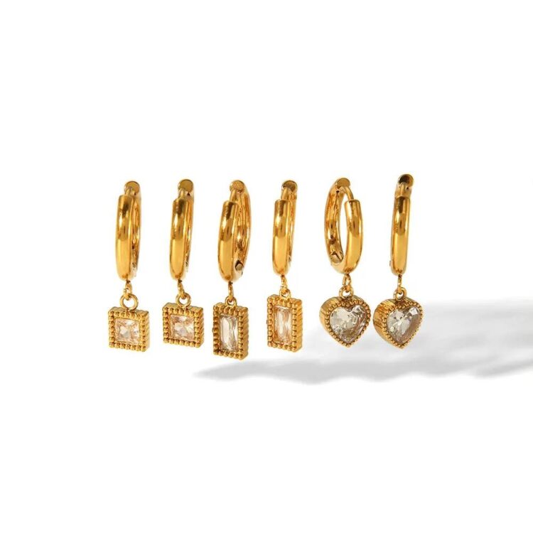 ΣΚΟΥΛΑΡΙΚΙΑ MINI HOOPS ΜΕ MINI CHARMS ΑΠΟ ΑΝΟΞΕΙΔΩΤΟ ΑΤΣΑΛΙ