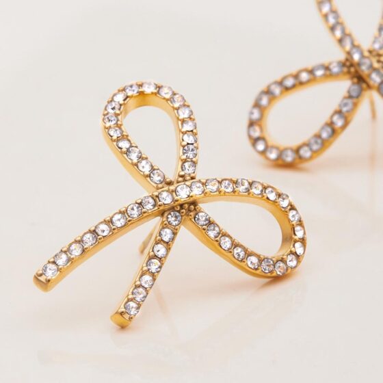 ΣΚΟΥΛΑΡΙΚΙΑ GLAM BOW ΑΠΟ ΑΝΟΞΕΙΔΩΤΟ ΑΤΣΑΛΙ - Image 5