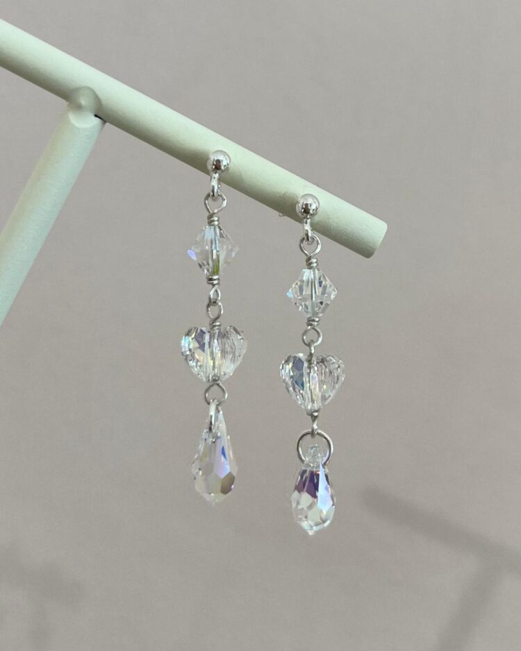 ΣΚΟΥΛΑΡΙΚΙΑ CRYSTAL LOVE FAIRY ΜΕ ΚΡΥΣΤΑΛΛΑ ΑΠΟ ΑΣΗΜΙ 925