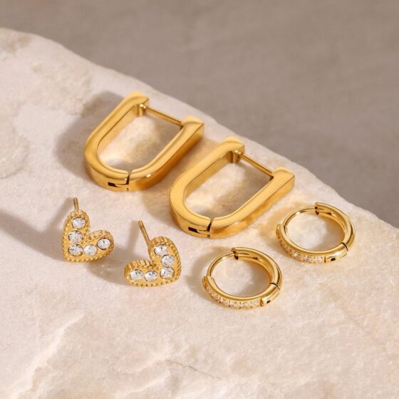 EARRINGS SET ΑΠΟ ΑΝΟΞΕΙΔΩΤΟ ΑΤΣΑΛΙ - Image 3