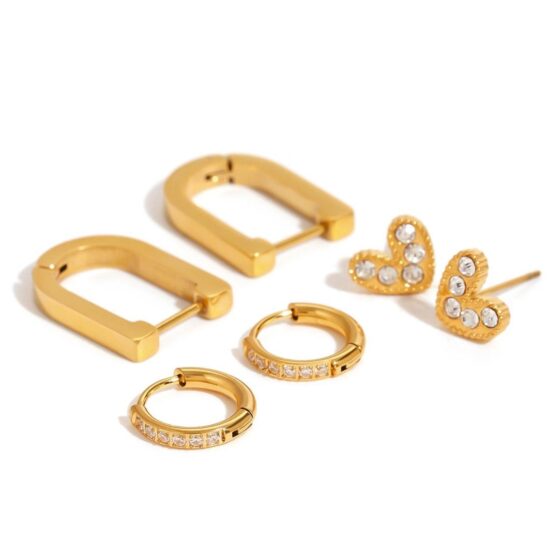 EARRINGS SET ΑΠΟ ΑΝΟΞΕΙΔΩΤΟ ΑΤΣΑΛΙ