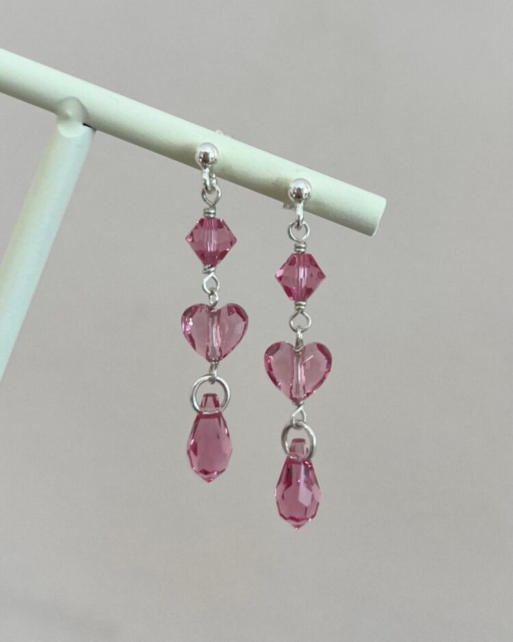 ΣΚΟΥΛΑΡΙΚΙΑ PINK LOVE FAIRY ΜΕ ΚΡΥΣΤΑΛΛΑ ΑΠΟ ΑΣΗΜΙ 925