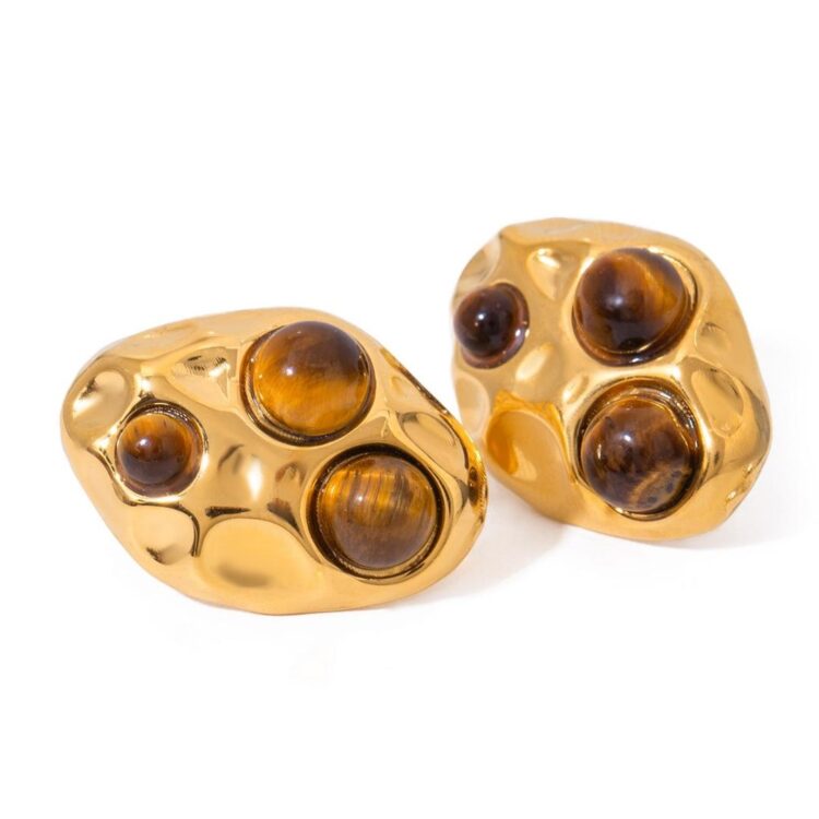 ΣΚΟΥΛΑΡΙΚΙΑ TIGERS EYE ΑΠΟ ΑΝΟΞΕΙΔΩΤΟ ΑΤΣΑΛΙ