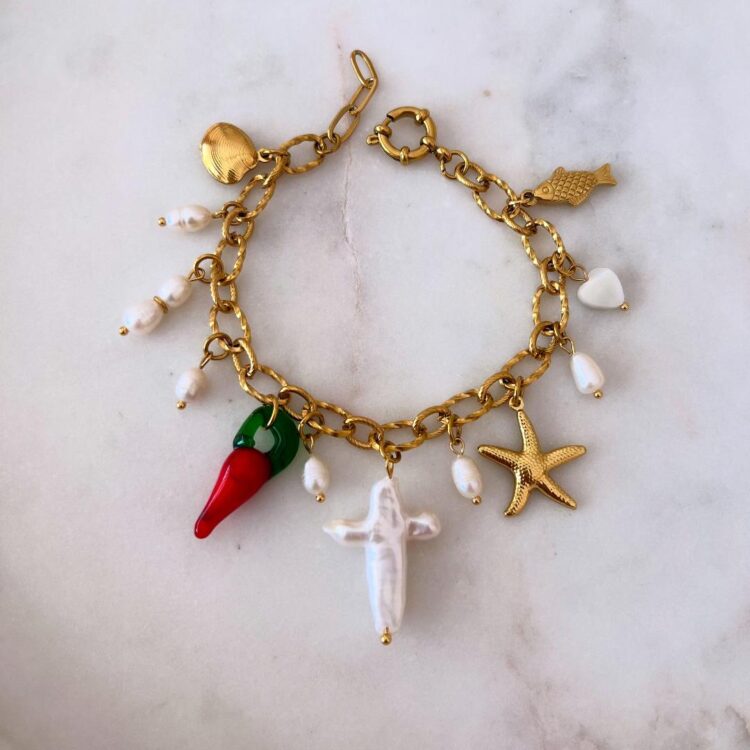 ΒΡΑΧΙΟΛΙ SUMMER FUN ΜΕ CHARMS ΑΠΟ ΑΝΟΞΕΙΔΩΤΟ ΑΤΣΑΛΙ