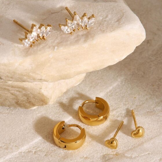EARRINGS SET MINI GLAM ΑΠΟ ΑΝΟΞΕΙΔΩΤΟ ΑΤΣΑΛΙ - Image 2