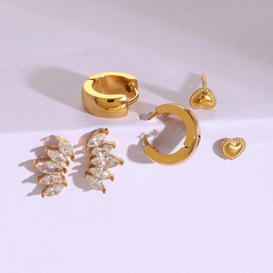 EARRINGS SET MINI GLAM ΑΠΟ ΑΝΟΞΕΙΔΩΤΟ ΑΤΣΑΛΙ - Image 3