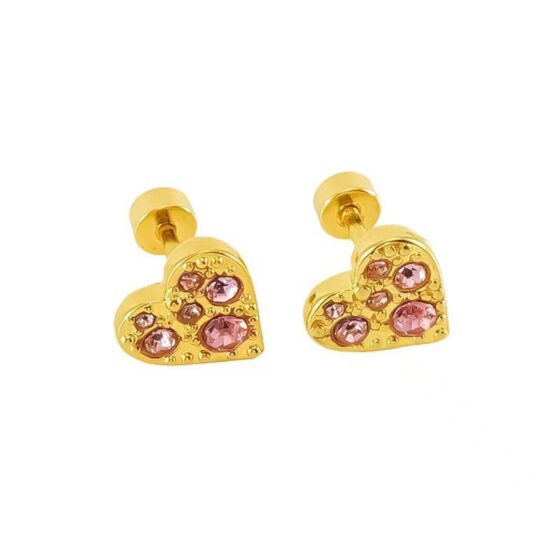 ΣΚΟΥΑΡΙΚΙΑ HEART STUDS ΑΠΟ ΑΝΟΞΕΙΔΩΤΟ ΑΤΣΑΛΙ - Image 3
