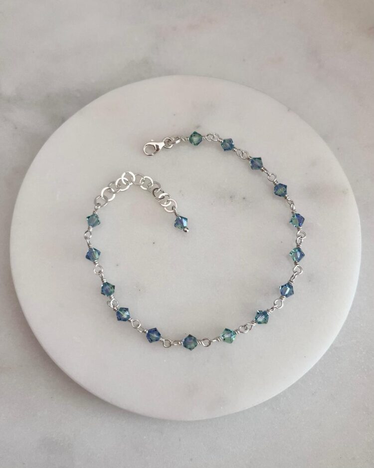 ΒΡΑΧΙΟΛΙ ΡΟΖΑΡΙΟ SEAFOREST ΜΕ ΚΡΥΣΤΑΛΛΑ ΑΠΟ ΑΣΗΜΙ 925