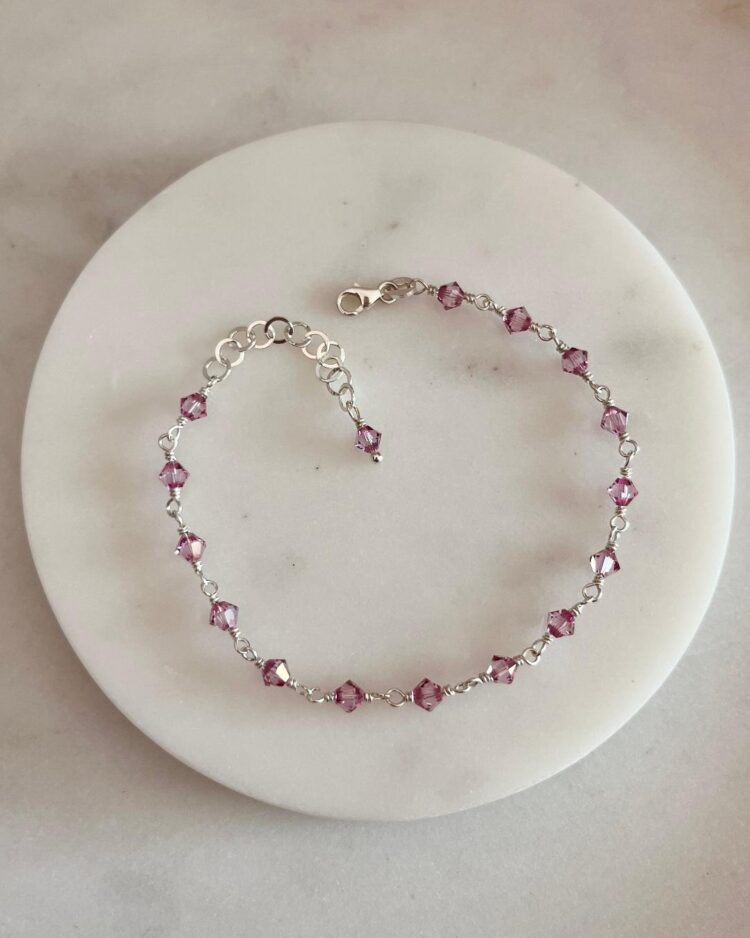 ΒΡΑΧΙΟΛΙ ΡΟΖΑΡΙΟ DARK ROSE ΜΕ ΚΡΥΣΤΑΛΛΑ ΑΠΟ ΑΣΗΜΙ 925