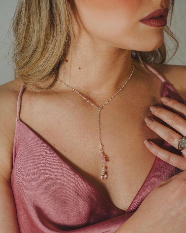 ΚΟΛΙΕ ΓΡΑΒΑΤΑ ΜΕ ΗΜΙΠΟΛΥΤΙΜΟΥΣ ΛΙΘΟΥΣ & ΚΡΥΣΤΑΛΛΑ ΑΠΟ ΑΣΗΜΙ 925